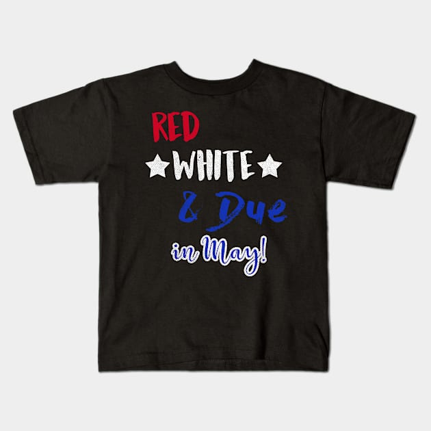 Red White and Due in May Kids T-Shirt by joshp214